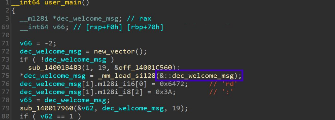 IDA: Decompilation of main